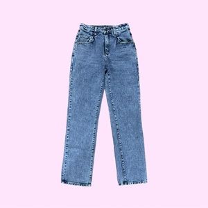 Shein acid wash straight leg mom jean